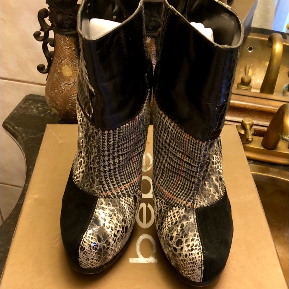 Bebe booty Tyra Patchwork boot.